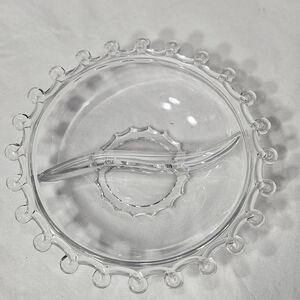 Vintage Heisey 2-Part Divided Glass Bowl Serving Dish Glassware